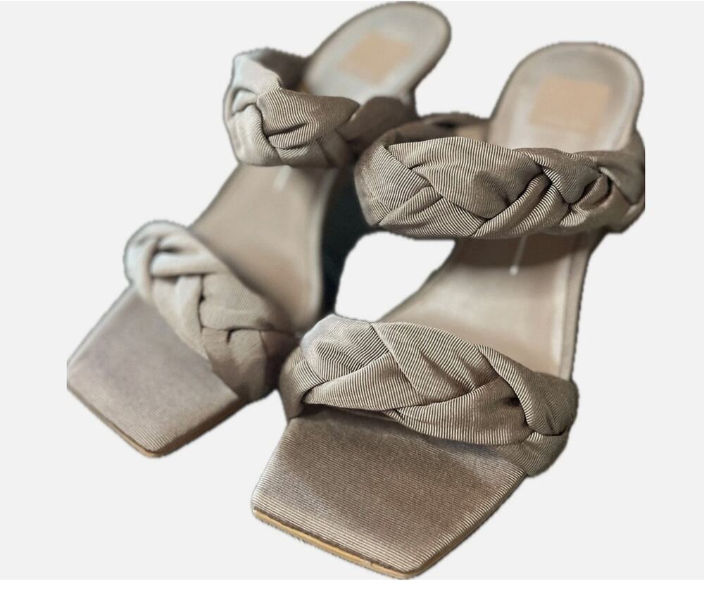 Dolce Vita Cafe Silk Braided Sandal Heel Sage Green Size 8.5 NWOB